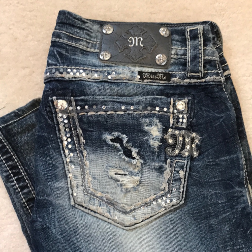 Bedazzled Faded Boot Cut Jeans